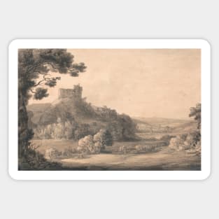 Oakhampton Castle by Francis Towne Sticker